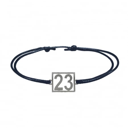 Cu cifre aniversare - Bratara snur negru personalizata Cifra 23 argint numar norocos cifre aniversare 10252_3260 Dras