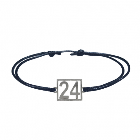 Cu cifre aniversare - Bratara snur negru personalizata Cifra 24 argint numar norocos cifre aniversare 10252_4260 Dras