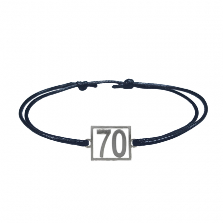 Cu cifre aniversare - Bratara snur negru personalizata Cifra 70 argint numar norocos cifre aniversare 10247_0260 Dras