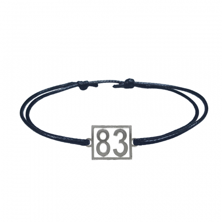 Cu cifre aniversare - Bratara snur negru personalizata Cifra 83 argint numar norocos cifre aniversare 10248_3260 Dras
