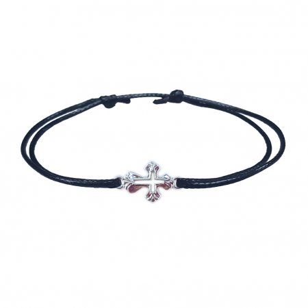 Bratari - Bratara snur negru personalizata cruciulita argint 4488065 Dras