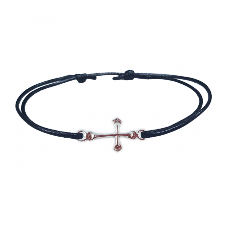 Bratari - Bratara snur negru personalizata cruciulita argint 4502070 Dras