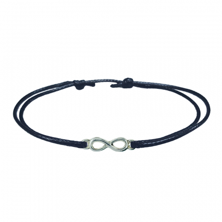 Cu talismane - Bratara snur negru personalizata Infinit argint 10170100 Dras