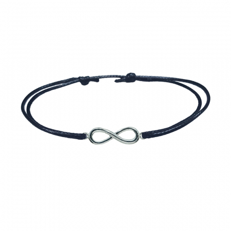Cu talismane - Bratara snur negru personalizata Infinit argint 9393120 Dras