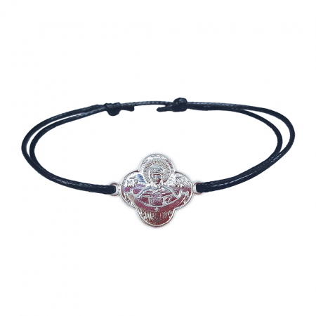Bratari - Bratara snur negru personalizata medalion Maica Domnului argint 4215160 Dras