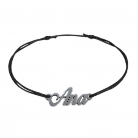 Cu nume - Bratara snur negru personalizata nume Ana argint 9404100 Dras