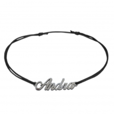 Cu nume - Bratara snur negru personalizata nume Andra argint 9440100 Dras