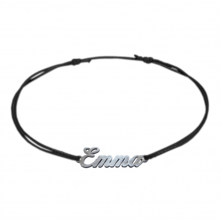 Cu nume - Bratara snur negru personalizata nume Emma argint 9457100 Dras