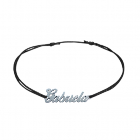 Cu nume - Bratara snur negru personalizata nume Gabriela argint 9421100 Dras