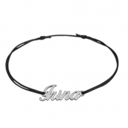 Cu nume - Bratara snur negru personalizata nume Irina argint 9452100 Dras