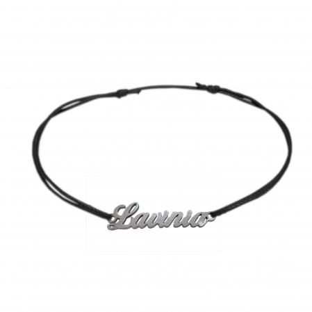 Cu nume - Bratara snur negru personalizata nume Lavinia argint 9463100 Dras