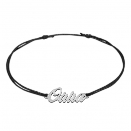 Cu nume - Bratara snur negru personalizata nume Otilia argint 9454100 Dras