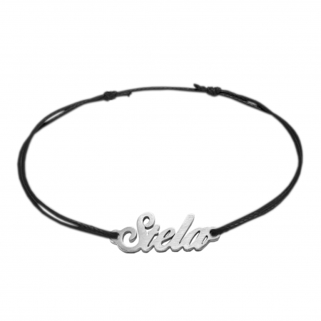 Cu nume - Bratara snur negru personalizata nume Stela argint 9451100 Dras