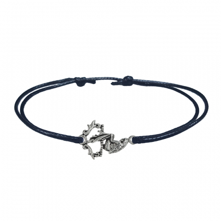 Cu diverse motive - Bratara snur negru personalizata Sirena argint 6996260 Dras
