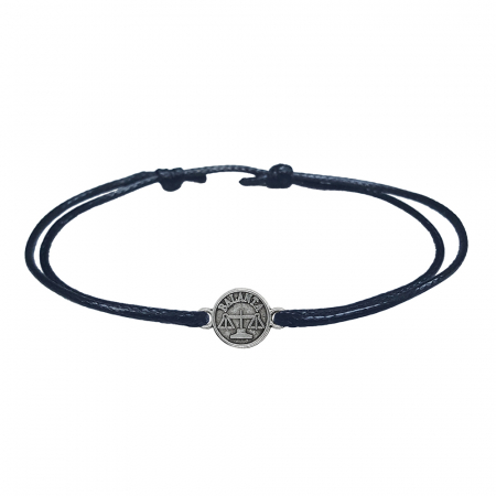 Bratari - Bratara snur negru personalizata zodie Balanta argint zodiac european 9791100 Dras