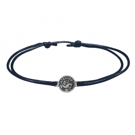 Bratari - Bratara snur negru personalizata zodie Capricorn argint zodiac european 9782100 Dras