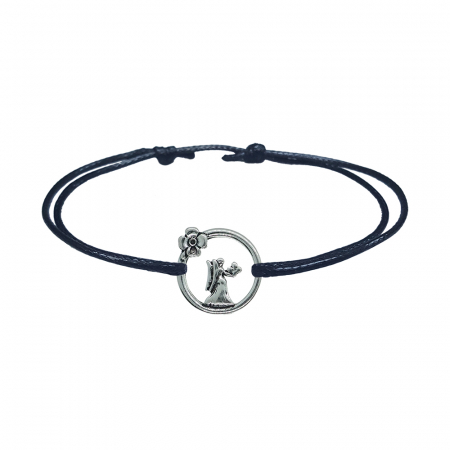 Bratari - Bratara snur negru personalizata zodie Fecioara argint zodiac european 10149240 Dras