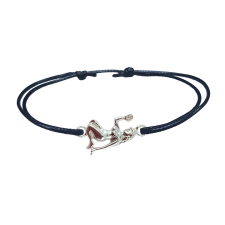Bratari - Bratara snur negru personalizata zodie Fecioara zodiac european argint 9236120 Dras