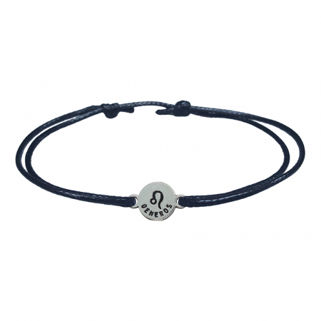 Bratara snur negru personalizata zodie Leu argint zodiac european 9789100 Dras [1]