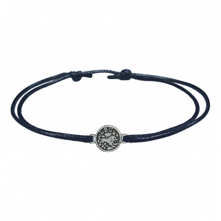 Bratari - Bratara snur negru personalizata zodie Leu argint zodiac european 9789100 Dras