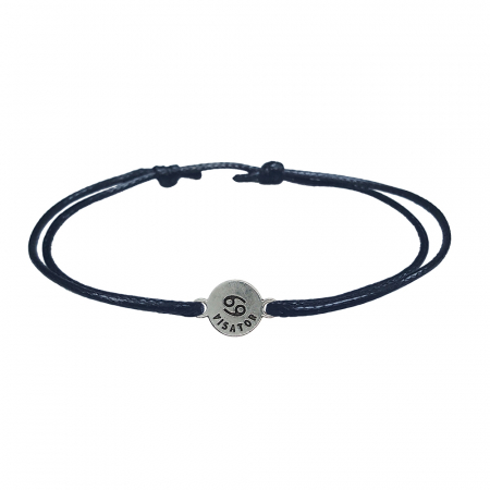 Bratara snur negru personalizata zodie Rac argint zodiac european 9788100 Dras [1]