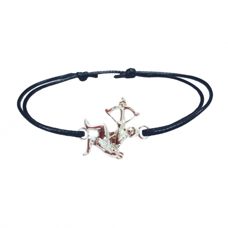 Bratari - Bratara snur negru personalizata zodie Sagetator zodiac european argint 9238135 Dras