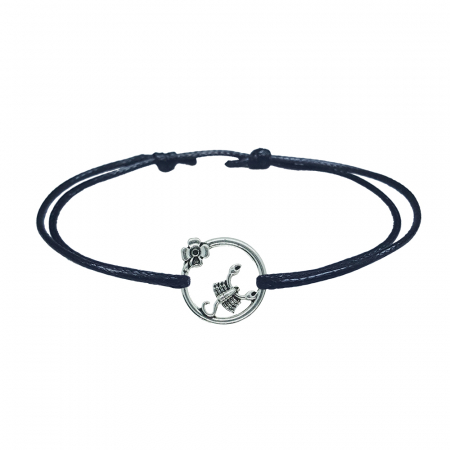 Bratari - Bratara snur negru personalizata zodie Scorpion argint zodiac european 10151240 Dras