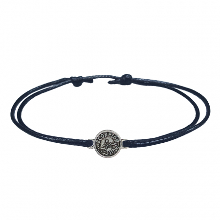 Bratari - Bratara snur negru personalizata zodie Scorpion argint zodiac european 9792100 Dras