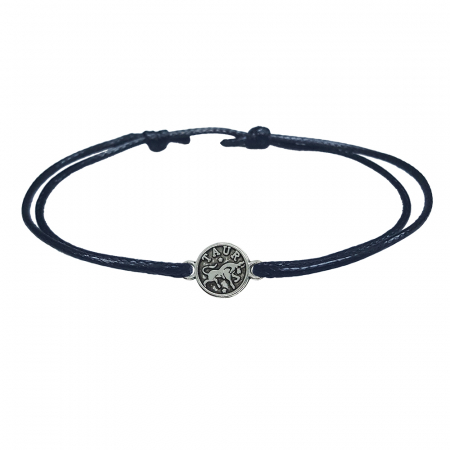 Cu zodiace - Bratara snur negru personalizata zodie Taur argint zodiac european 9786100 Dras
