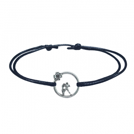 Bratari - Bratara snur negru personalizata zodie Varsator argint zodiac european 10154240 Dras