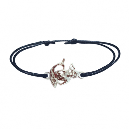 Bratari - Bratara snur negru personalizata zodie Varsator zodiac european argint 9247120 Dras