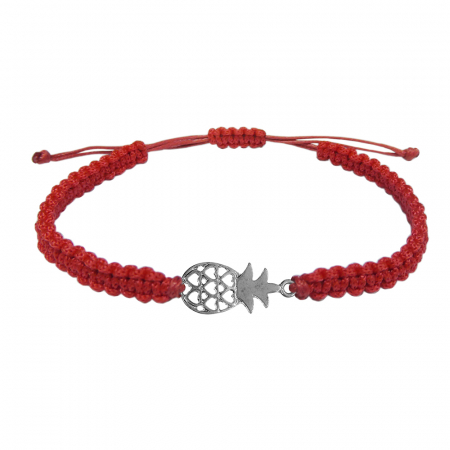 Bratari - Martisor Bratara snur rosu impletit manual personalizata Ananas argint 9988170 Dras