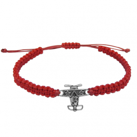 Bratari - Martisor Bratara snur rosu impletit manual personalizata Avion argint 9490190 Dras