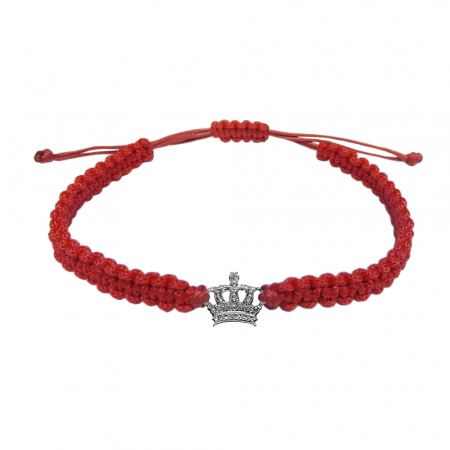 Bratari - Martisor Bratara snur rosu impletit manual personalizata Coroana argint 9850100 Dras