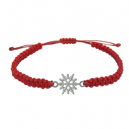 Bratari - Martisor Bratara snur rosu impletit manual personalizata Fulg argint 10023150 Dras