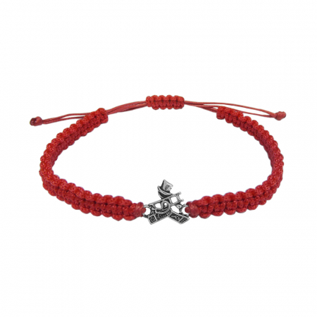 Bratari - Martisor Bratara snur rosu impletit manual personalizata Hornar cosar argint 9734130 Dras
