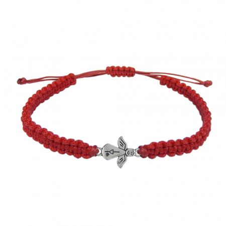 Bratari - Martisor Bratara snur rosu impletit manual personalizata Ingeras argint 9751120 Dras