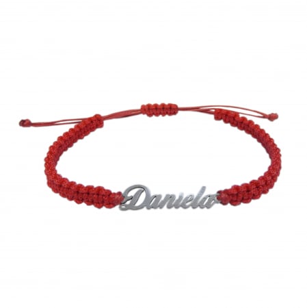 Cu nume - Bratara snur rosu impletit manual personalizata nume Daniela argint 9449100 Dras