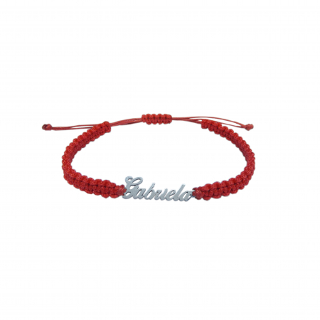 Cu nume - Bratara snur rosu impletit manual personalizata nume Gabriela argint 9421100 Dras