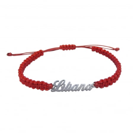 Cu nume - Bratara snur rosu impletit manual personalizata nume Liliana argint 9435100 Dras