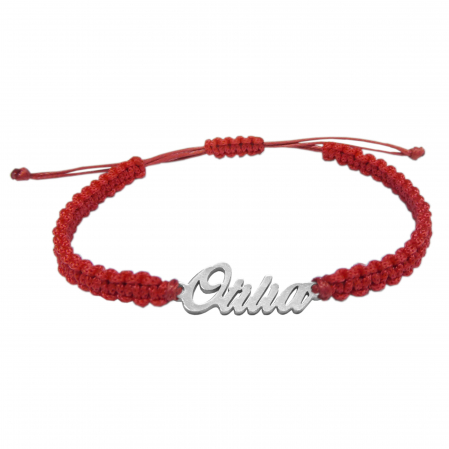 Cu nume - Bratara snur rosu impletit manual personalizata nume Otilia argint 9454100 Dras