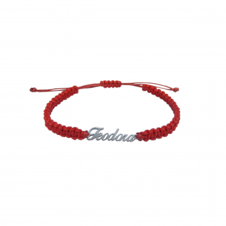 Cu nume - Bratara snur rosu impletit manual personalizata nume Teodora argint 9422100 Dras