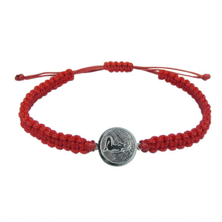 Bratari - Bratara snur rosu impletit manual personalizata zodie Fecioara zodiac european argint 4201200 Dras