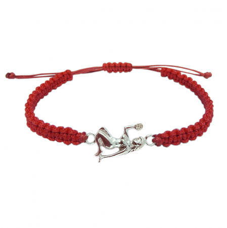 Bratari - Martisor Bratara snur rosu impletit manual personalizata zodie Fecioara zodiac european argint 9236120 Dras