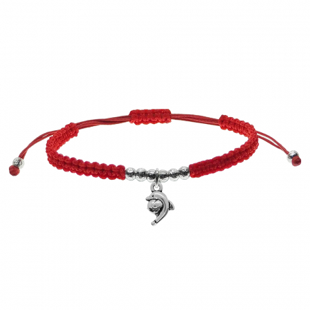 Bratari - Martisor Bratara snur rosu impletita manual personalizata Delfin cu minge argint 9875340 Dras