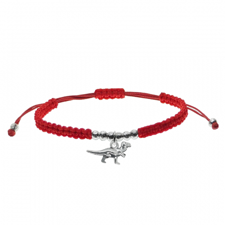 Bratari - Martisor Bratara snur rosu impletita manual personalizata Dinozaur argint 9879320 Dras