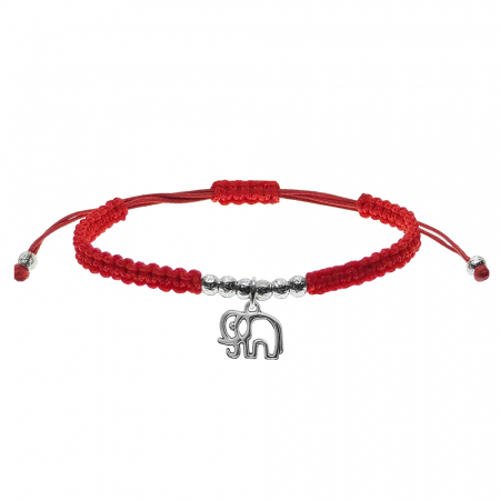 Bratari - Martisor Bratara snur rosu impletita manual personalizata Elefant argint 9708330 Dras