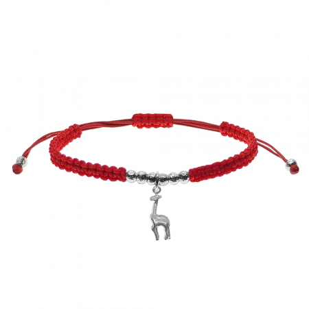 Bratari - Martisor Bratara snur rosu impletita manual personalizata Girafa argint 9714270 Dras