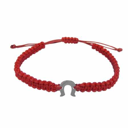 Bratari - Martisor Bratara snur rosu impletita manual personalizata Potcoava argint 10163100 Dras