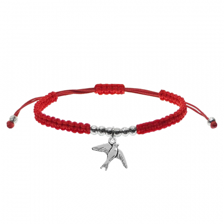 Bratari - Martisor Bratara snur rosu impletita manual personalizata Randunica argint 9855280 Dras
